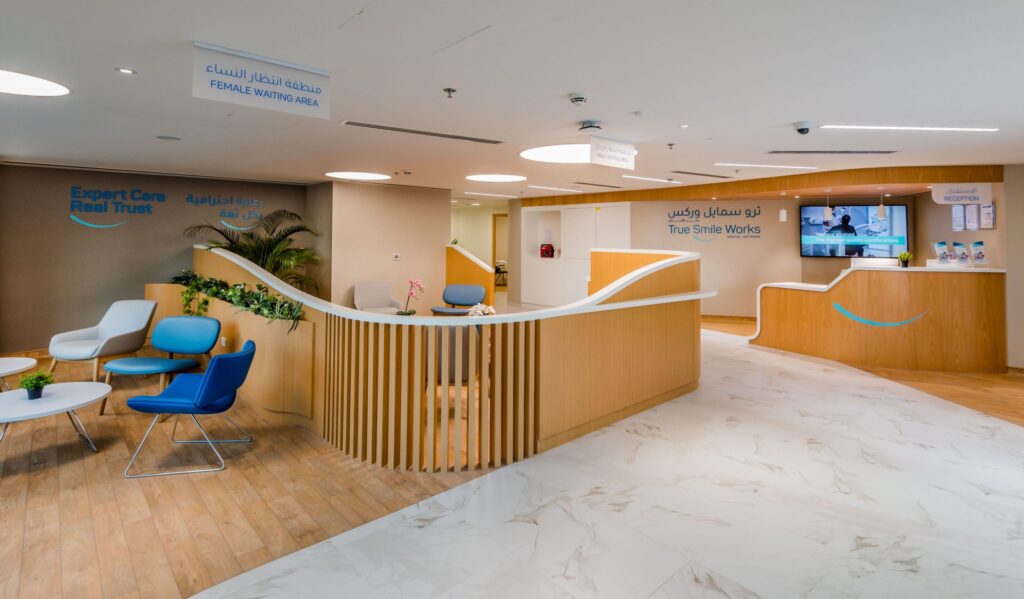 Pictures of large dental clinics decorated with character